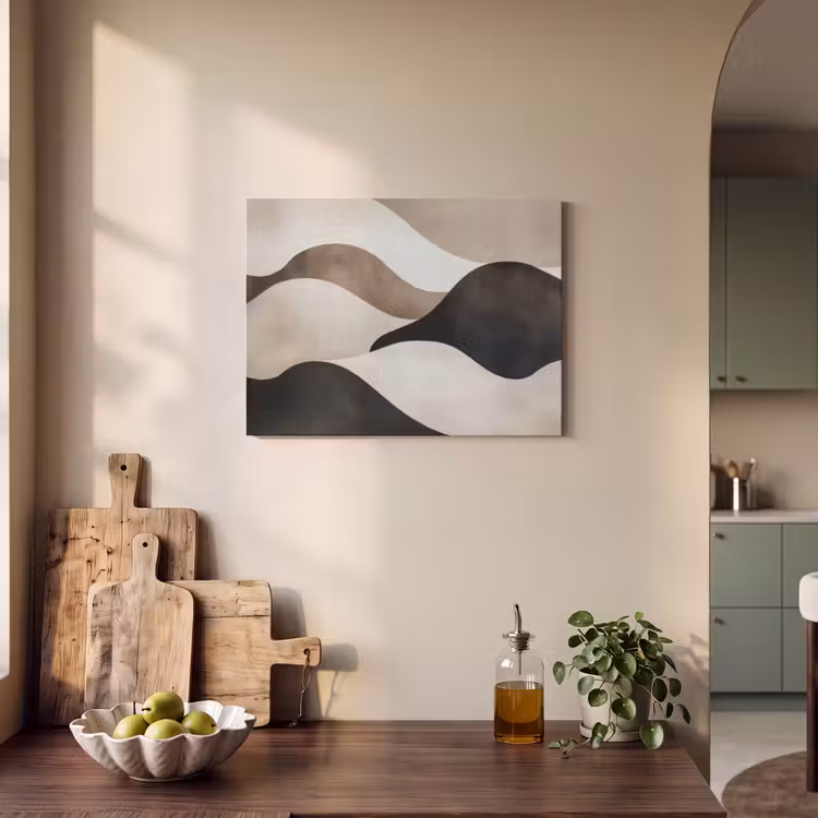 Akoestisch schilderij - Golven - Abstract - Beige — 3