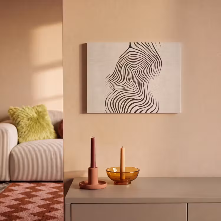 Akoestisch schilderij - Lijnen - Abstract - Golvend - Zwart — 2