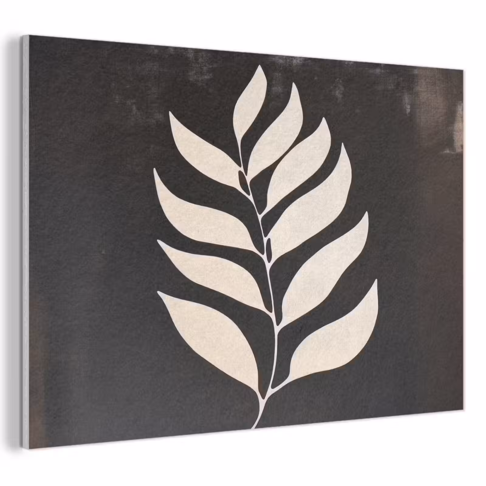 Akoestisch schilderij - Blad - Wit - Minimalistisch — 1
