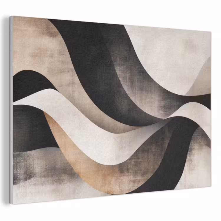 Akoestisch schilderij - Abstract - Golven - Zwart - Verweerd — 1