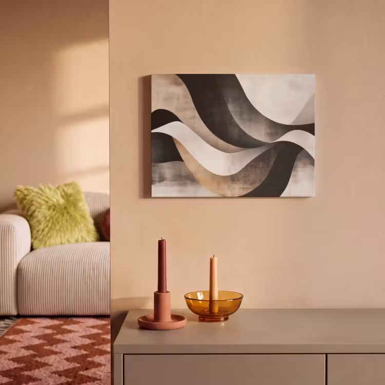 Akoestisch schilderij - Abstract - Golven - Zwart - Verweerd — 2