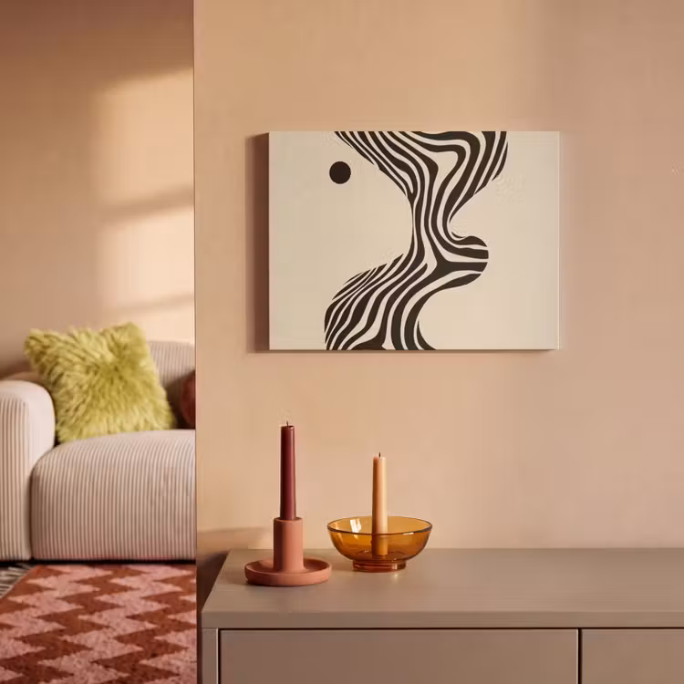 Akoestisch schilderij - Beige - Lijnen - Golvend - Abstract — 2