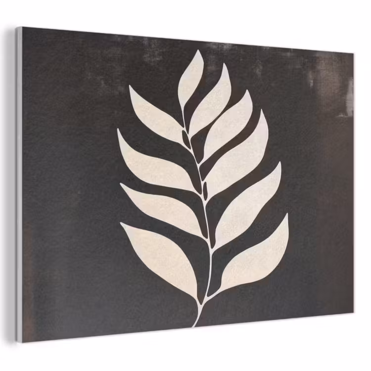 Akoestisch schilderij - Blad - Wit - Minimalistisch — 1