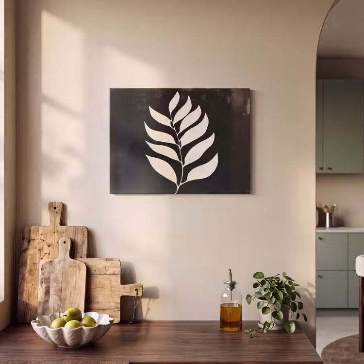 Akoestisch schilderij - Blad - Wit - Minimalistisch — 3