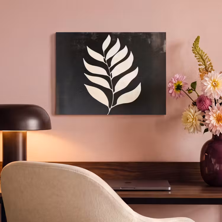 Akoestisch schilderij - Blad - Wit - Minimalistisch — 4