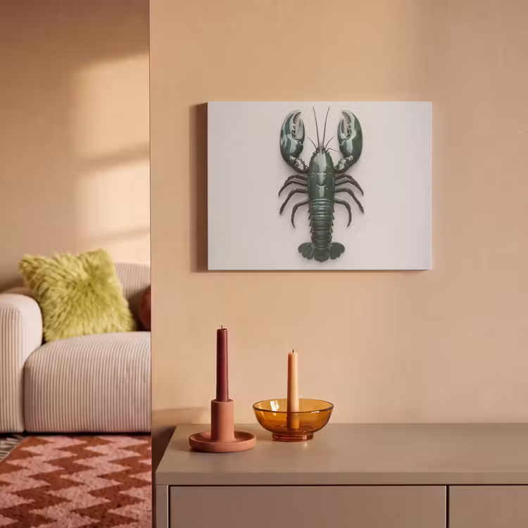 Akoestisch schilderij - Kreeft - Glossier - Groen - Wit — 2