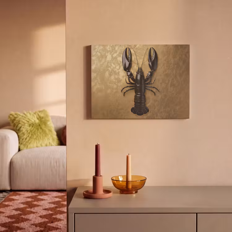 Akoestisch schilderij - Kreeft - Zwart - Goud - Luxe — 2