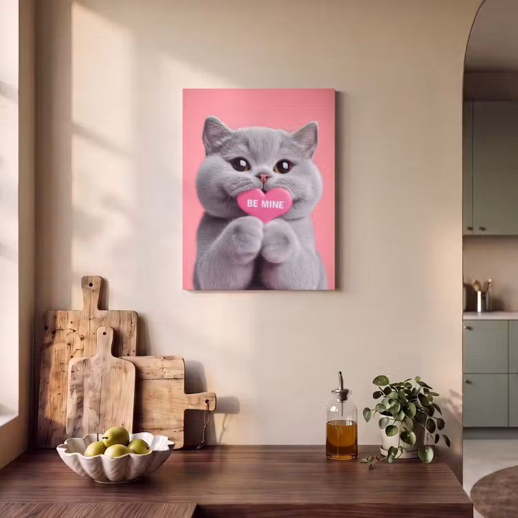 Akoestisch schilderij - Kat - Valentijn - Roze - Liefde — 3