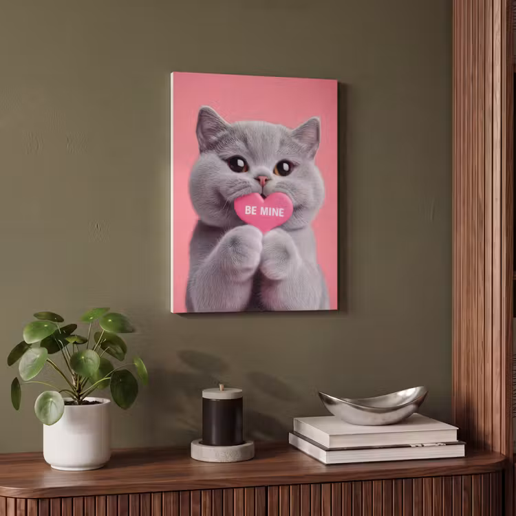 Akoestisch schilderij - Kat - Valentijn - Roze - Liefde — 4