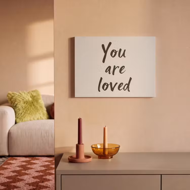 Akoestisch schilderij - Minimalistisch - Beige - Love — 2