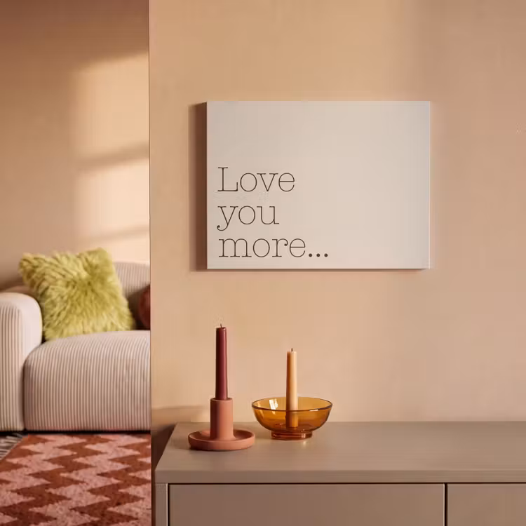 Akoestisch schilderij - Minimalistisch - Love - Beige — 2