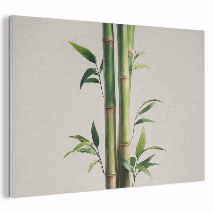 Akoestisch schilderij - Bamboestengels - Sierlijk - Groen — 1
