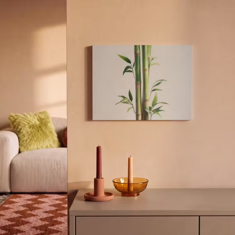 Akoestisch schilderij - Bamboestengels - Sierlijk - Groen — 2