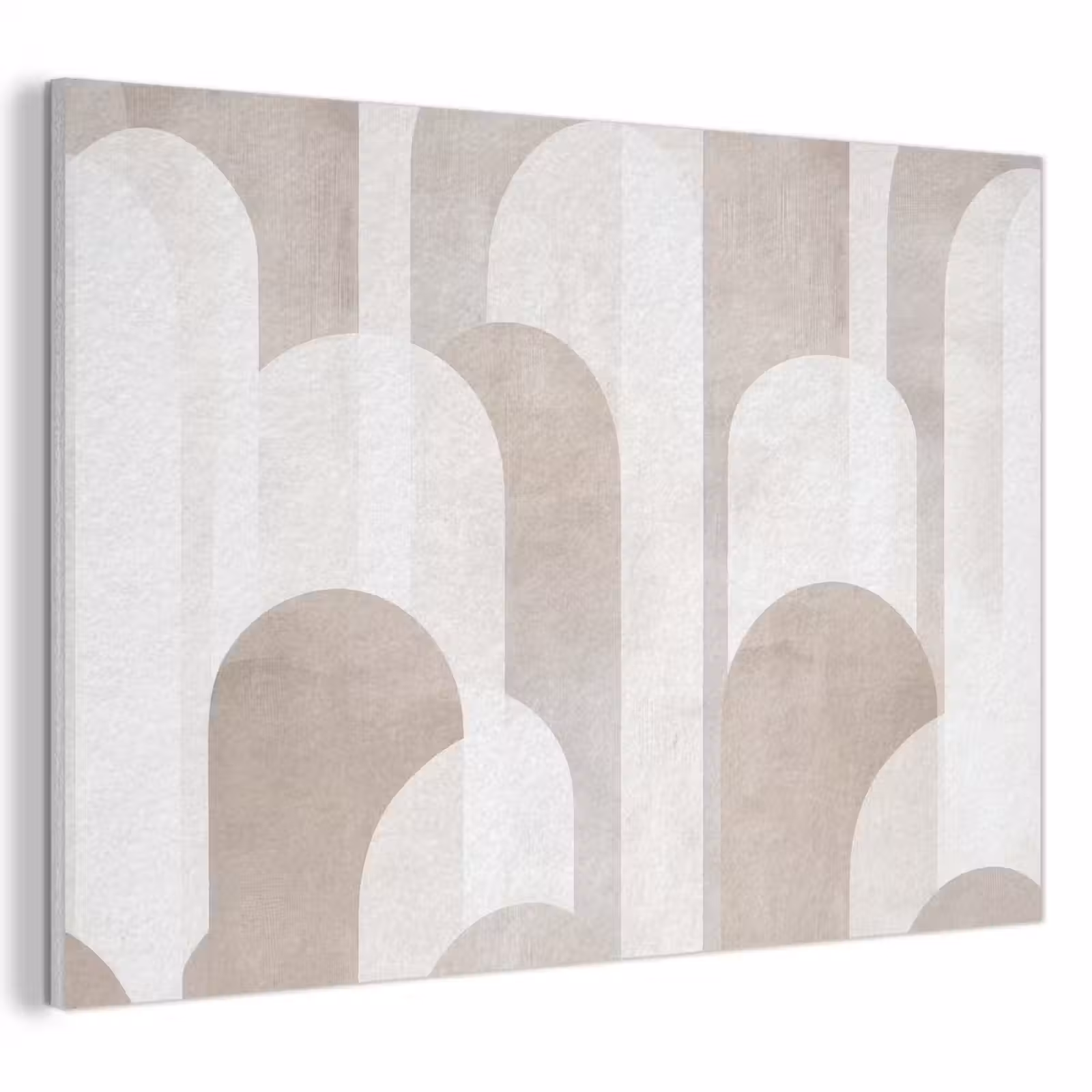 Akoestisch schilderij - Abstracte bogen - Modern - Beige — 1