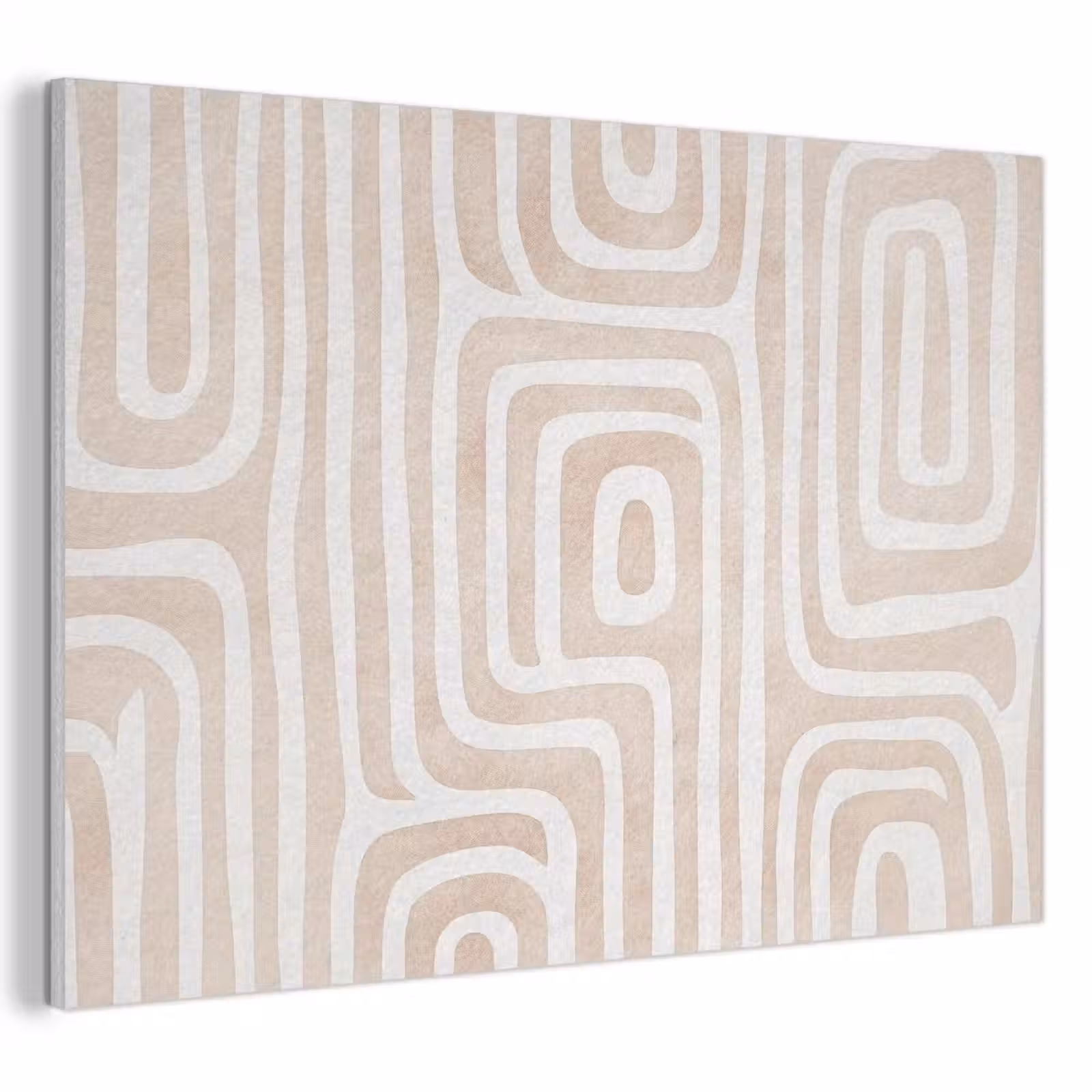 Akoestisch schilderij - Decoratief - Labyrint - Beige — 1