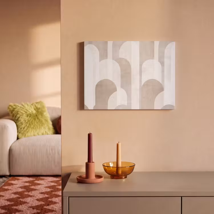 Akoestisch schilderij - Abstracte bogen - Modern - Beige — 2