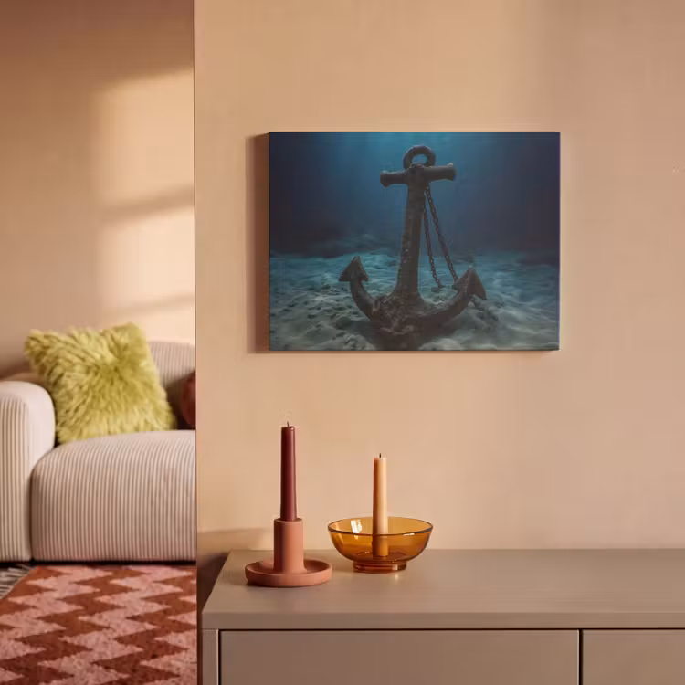 Akoestisch schilderij - Anker - Ijzer - Zeebodem - Zand — 2