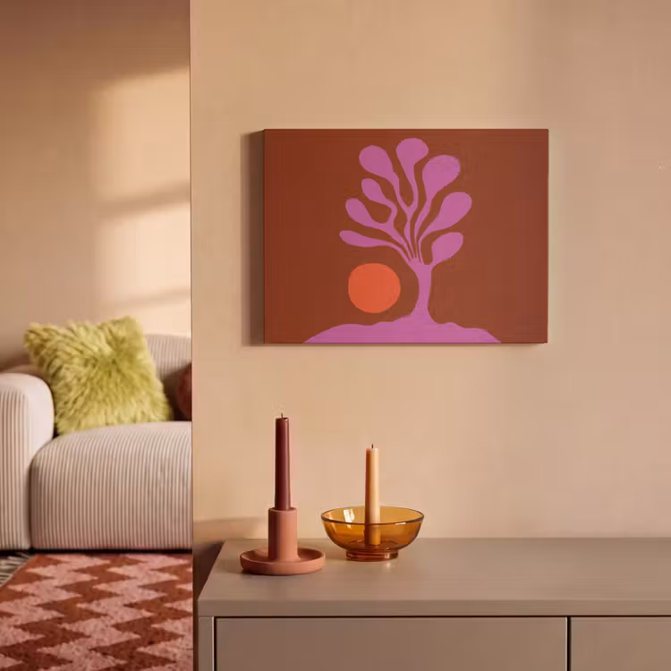 Akoestisch schilderij - Boom - Paars - Cirkel - Vloeiend — 2