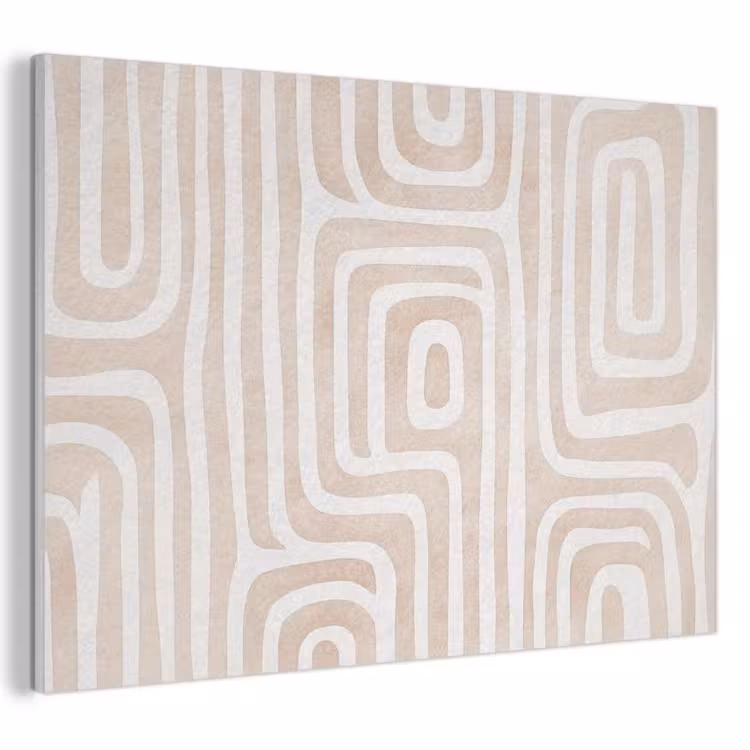 Akoestisch schilderij - Decoratief - Labyrint - Beige — 1