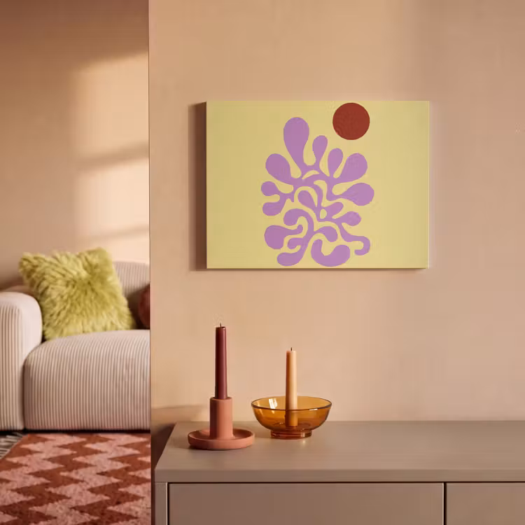 Akoestisch schilderij - Koraal - Cirkel - Abstract - Geel — 2