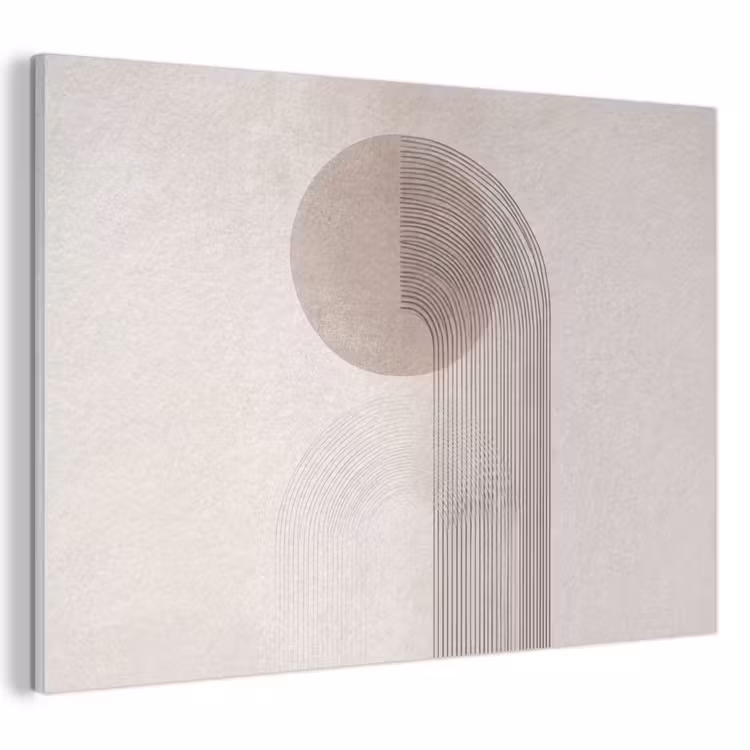 Akoestisch schilderij - Minimalistisch - Cirkel - Lichtgrijs — 1