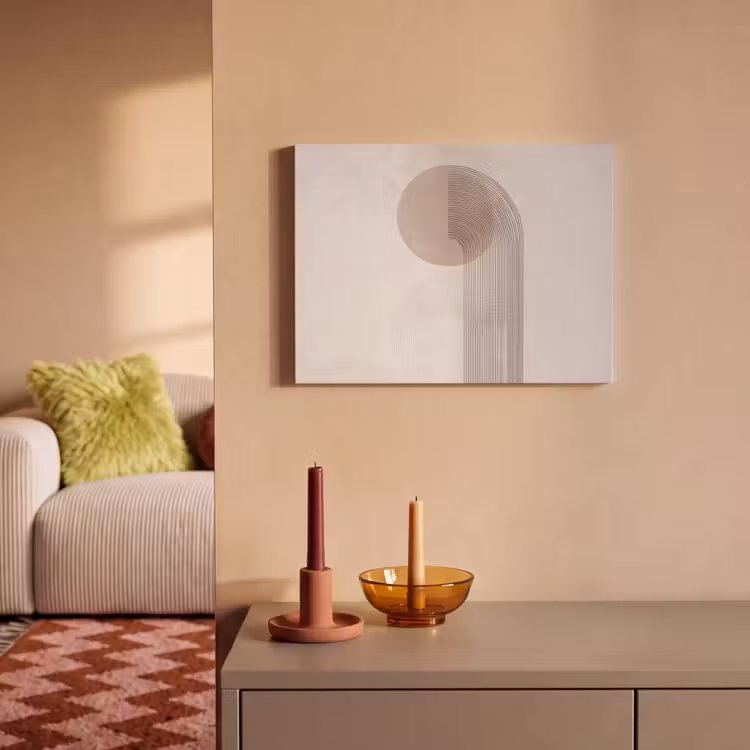Akoestisch schilderij - Minimalistisch - Cirkel - Lichtgrijs — 2