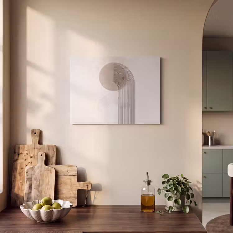Akoestisch schilderij - Minimalistisch - Cirkel - Lichtgrijs — 3