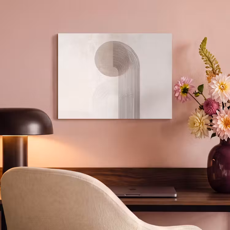 Akoestisch schilderij - Minimalistisch - Cirkel - Lichtgrijs — 4