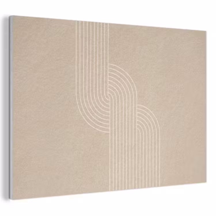 Akoestisch schilderij - Parallelle lijnen - Lichte textuur - Beige — 1