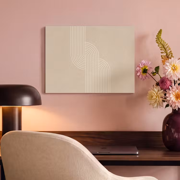 Akoestisch schilderij - Parallelle lijnen - Lichte textuur - Beige — 4