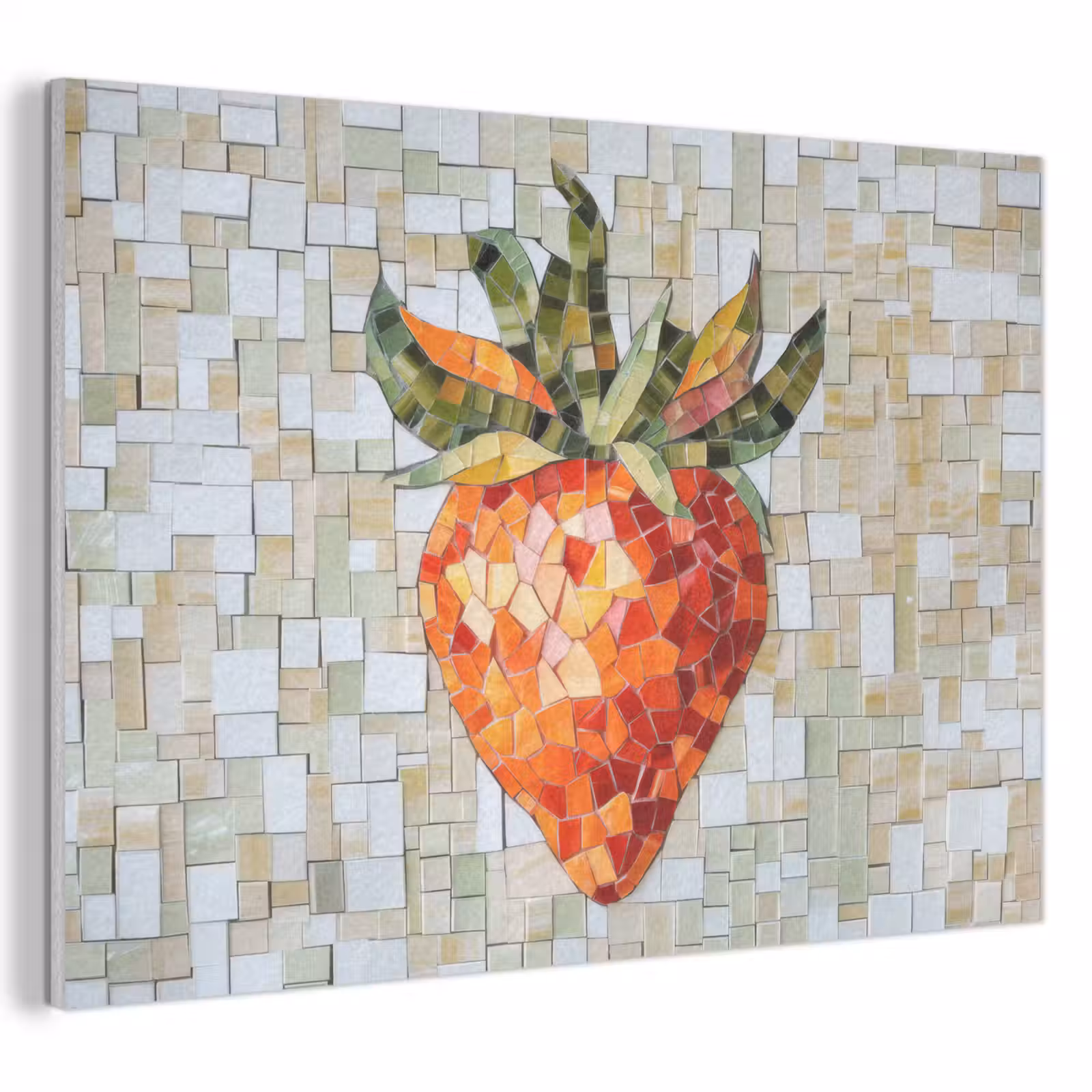 Akoestisch schilderij - Aardbei - Rood - Mozaïek - Fruit — 1