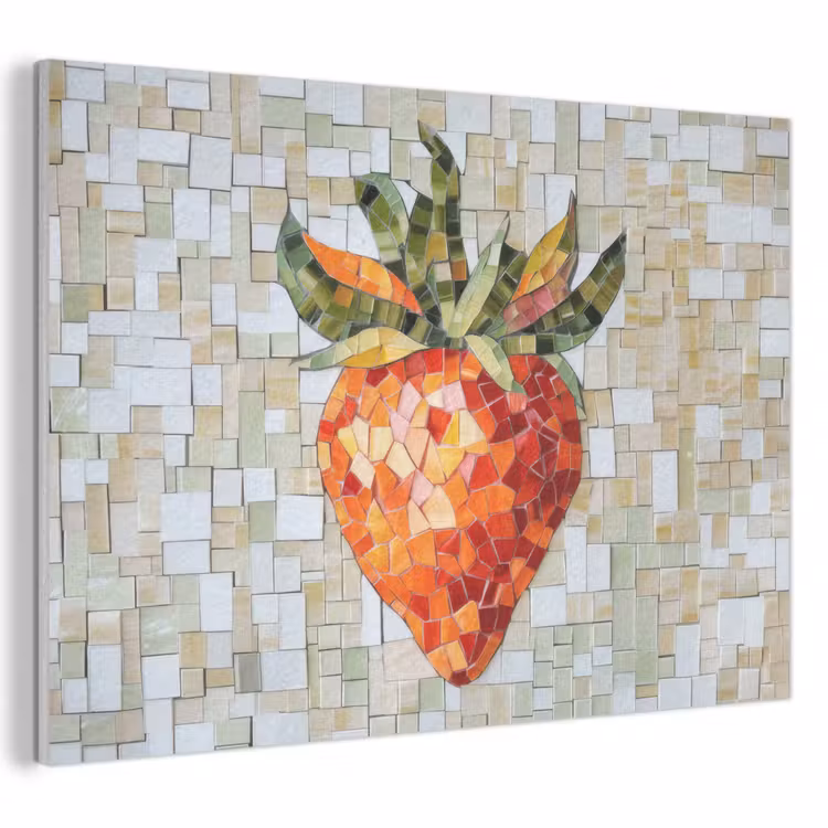 Akoestisch schilderij - Aardbei - Rood - Mozaïek - Fruit — 1
