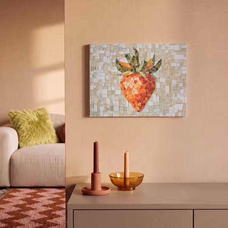 Akoestisch schilderij - Aardbei - Rood - Mozaïek - Fruit — 2