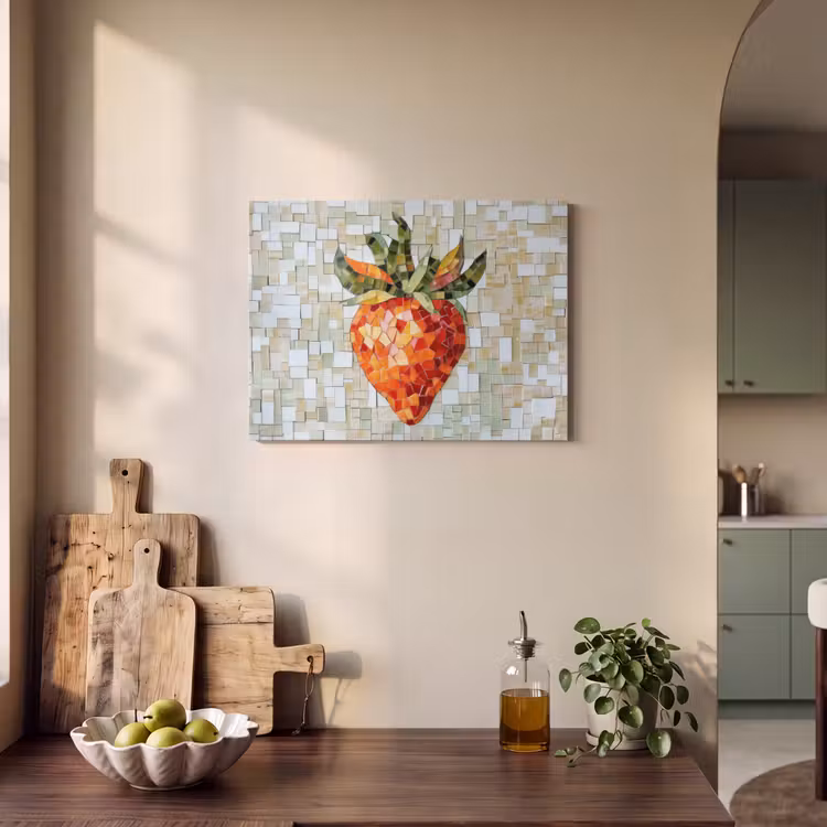 Akoestisch schilderij - Aardbei - Rood - Mozaïek - Fruit — 3