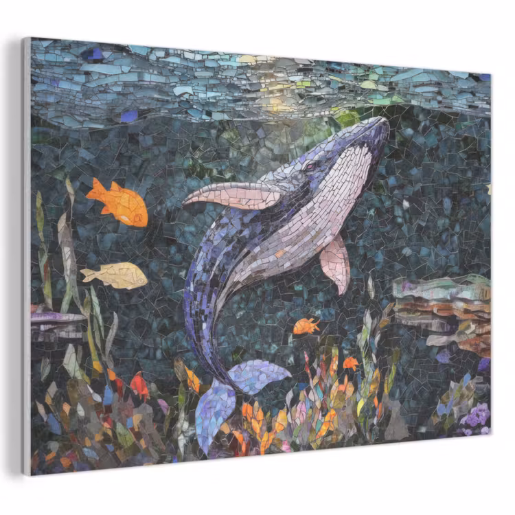 Akoestisch schilderij - Mozaïek - Walvis - Koraal - Water — 1