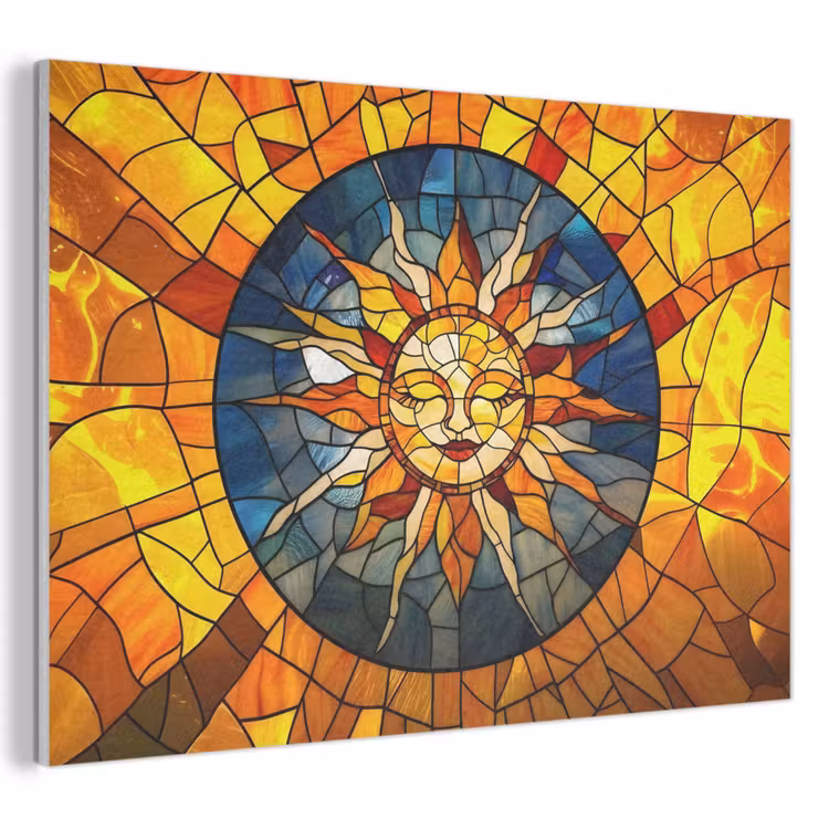 Akoestisch schilderij - Mozaïek - Zon - Geel - Cirkel — 1