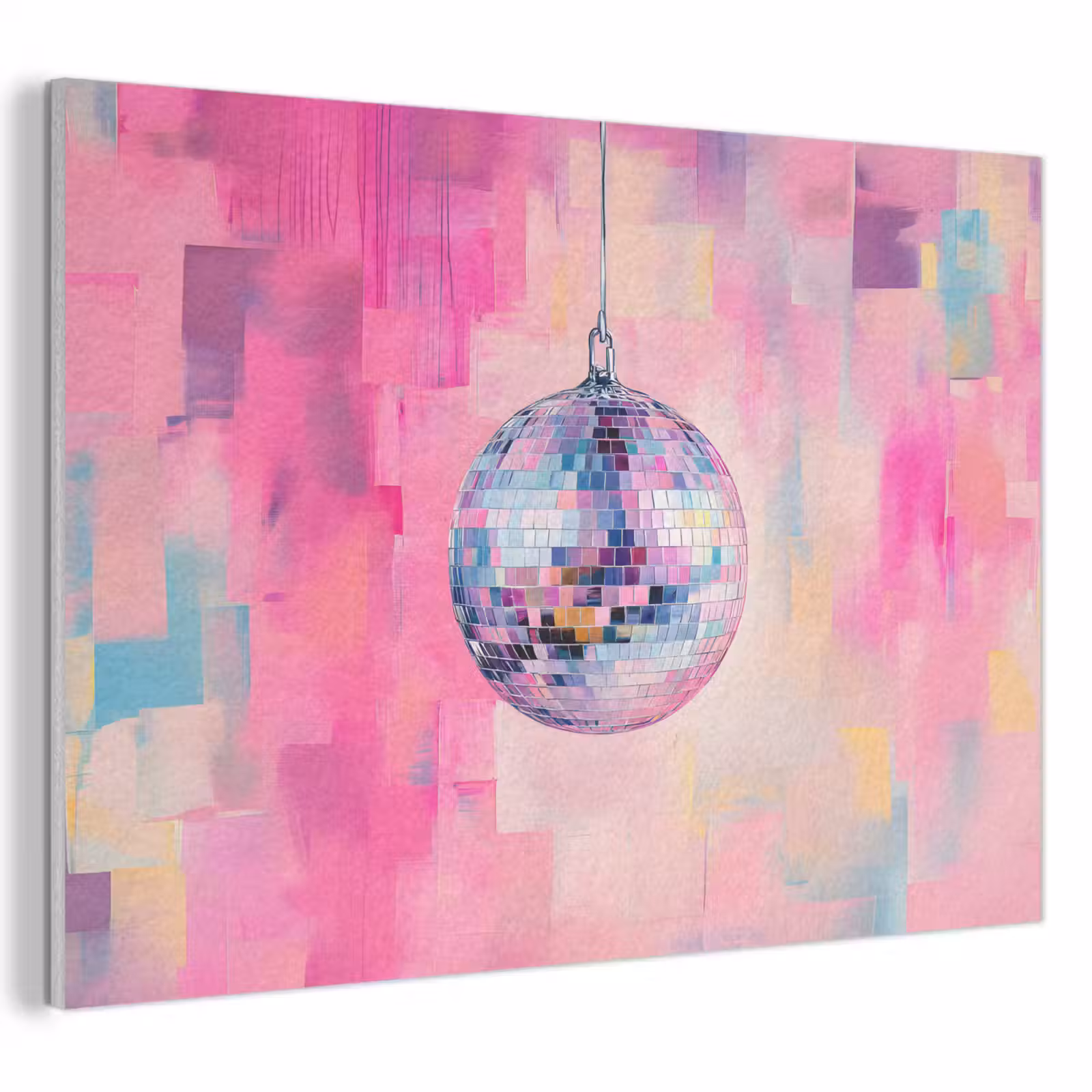 Akoestisch schilderij - Discobal - Pink - Verf — 1