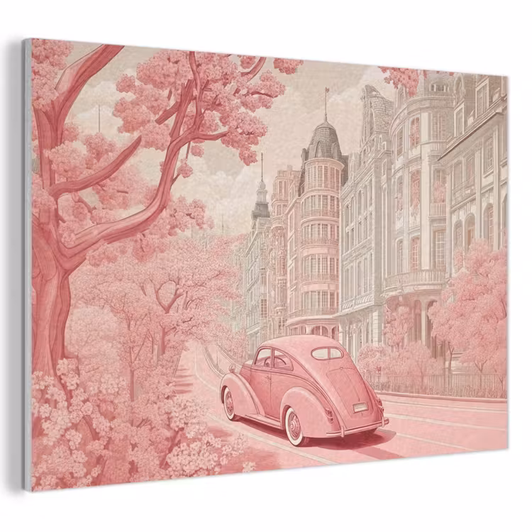 Akoestisch schilderij - City - Car - Pink — 1