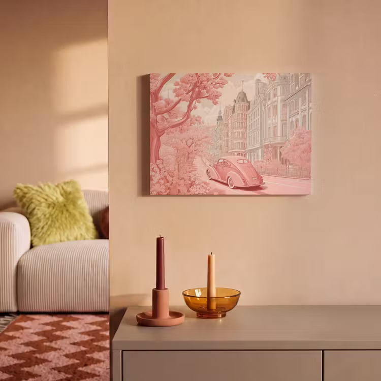 Akoestisch schilderij - City - Car - Pink — 2