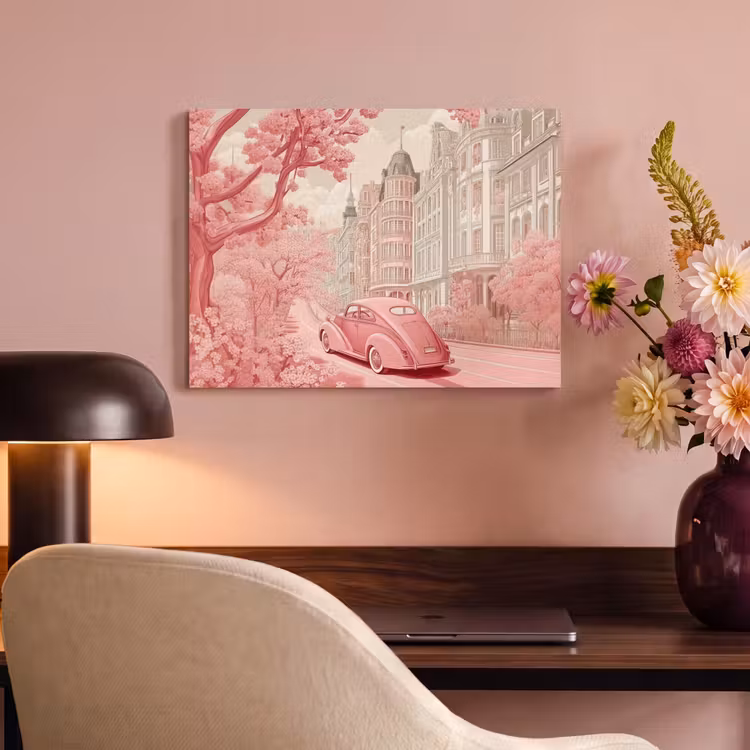 Akoestisch schilderij - City - Car - Pink — 4