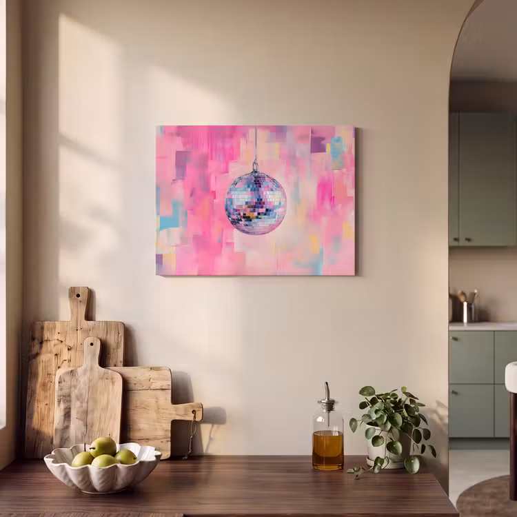 Akoestisch schilderij - Discobal - Pink - Verf — 3