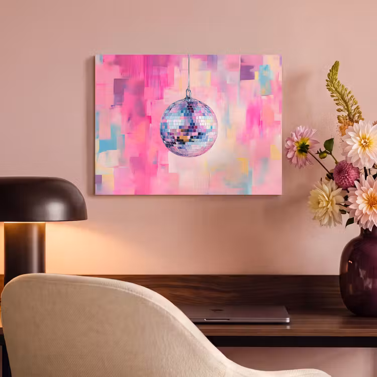 Akoestisch schilderij - Discobal - Pink - Verf — 4