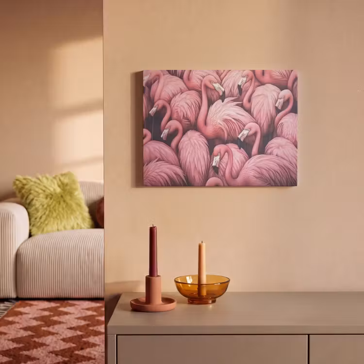 Akoestisch schilderij - Flamingo - Roze - Dieren — 2