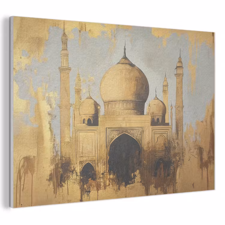 Akoestisch schilderij - Moskee - Goud - Arabisch - Ramadan - Islamitische — 1