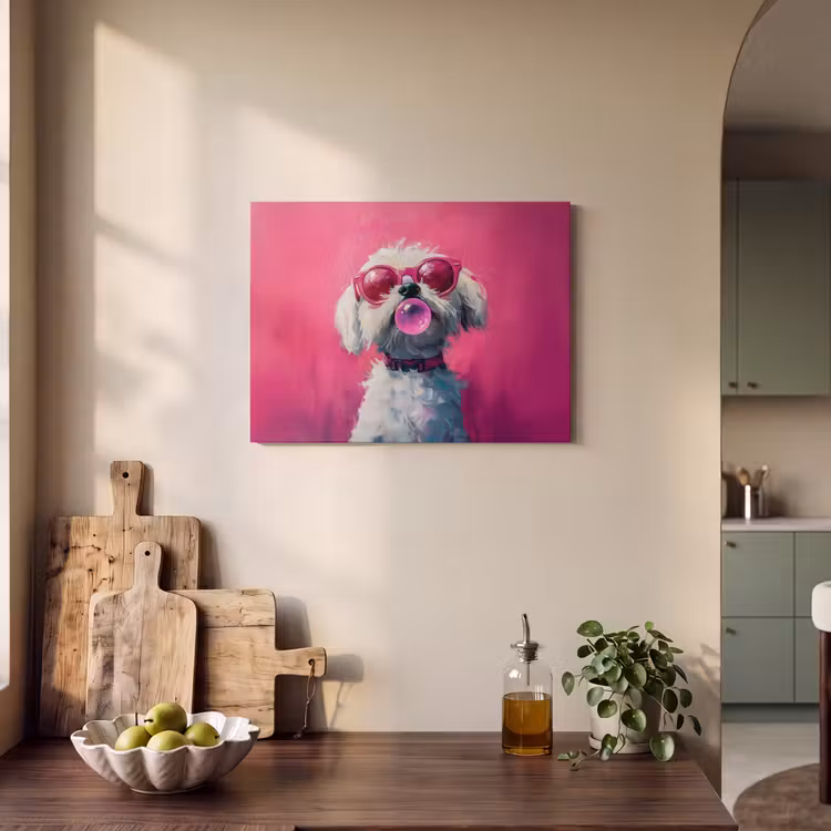 Akoestisch schilderij - Pink - Hond - Bubbel — 3