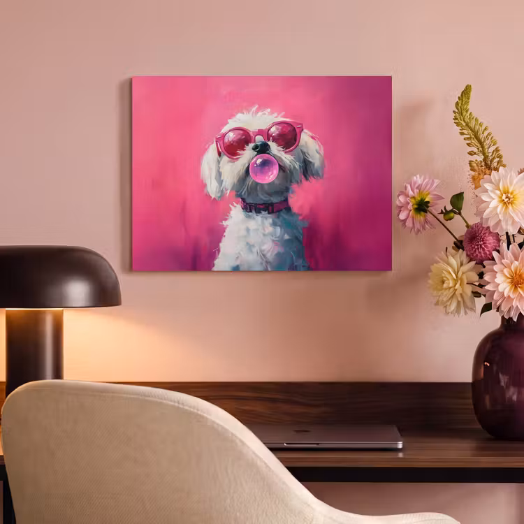 Akoestisch schilderij - Pink - Hond - Bubbel — 4