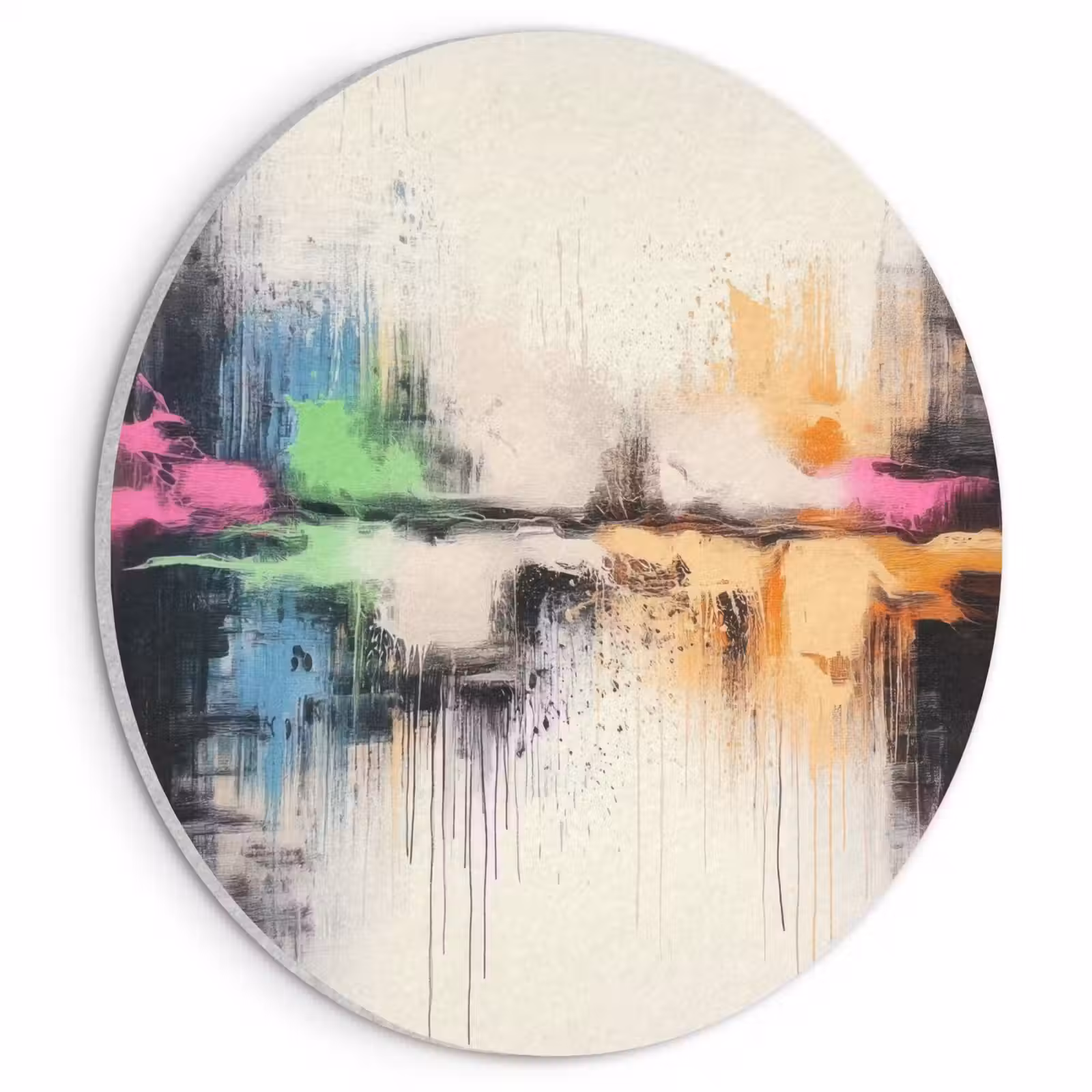 Akoestisch schilderij rond - Abstract - Kleurexplosie - Landschap — 1