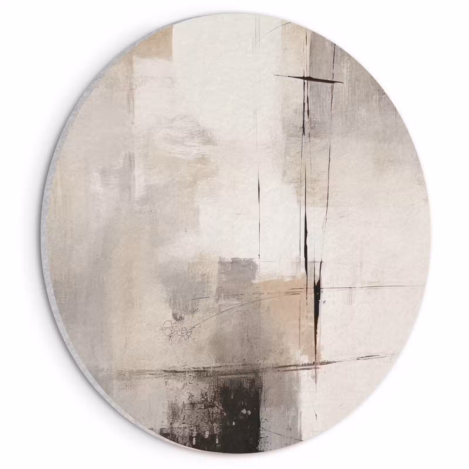 Akoestisch schilderij rond - Abstract - Kunst - Grijs — 1