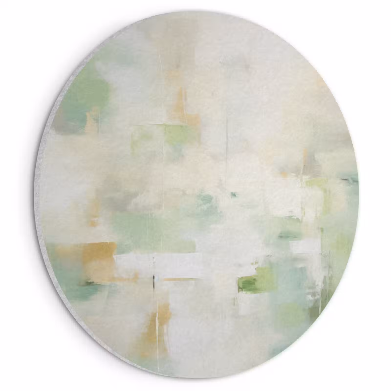 Akoestisch schilderij rond - Abstract - Kunst - Wit - Groen - Modern — 1