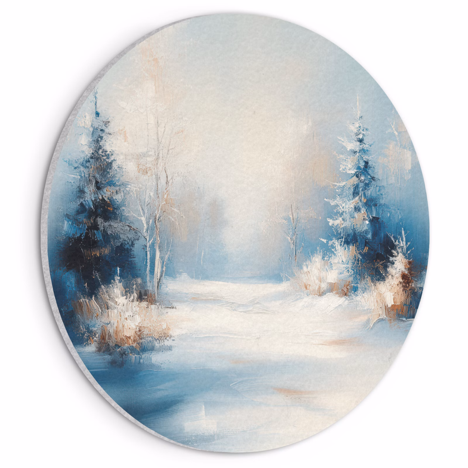 Akoestisch schilderij rond - Bos - Winter - Natuur - Abstract - Sneeuw — 1